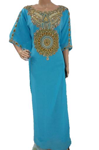 Blue georgette embriodery islamic kaftans