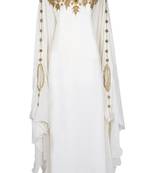 White georgette embroidery islamic kaftans