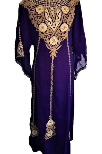 Purple georgette embriodery islamic kaftans