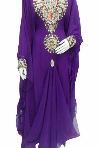 Purple georgette embriodery islamic kaftans