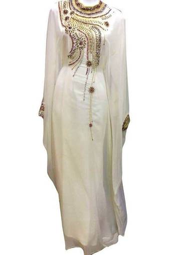 Cream georgette embriodery islamic kaftans