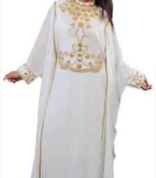Cream georgette embriodery islamic kaftans