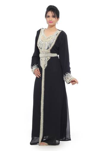 Black georgette embriodery islamic kaftans