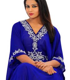 Royal blue georgette embriodery islamic kaftans
