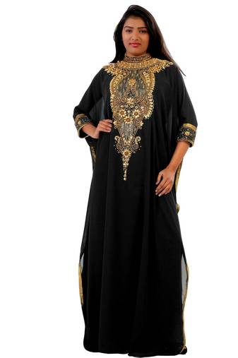 Black georgette embriodery islamic kaftans