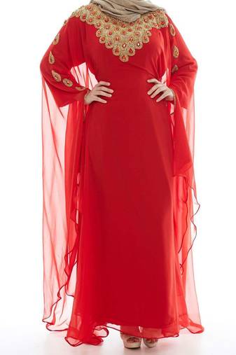 Red georgette embriodery islamic kaftans