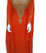 Orange georgette embroidery islamic kaftans