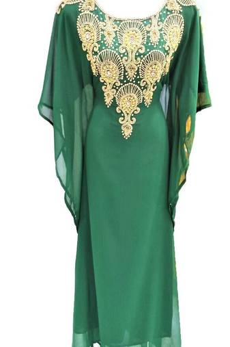 Rama green georgette embriodery islamic kaftans