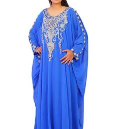 Royal blue georgette embriodery islamic kaftans