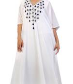 Off White georgette embroidery islamic kaftans