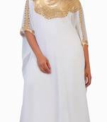 White georgette embroidery islamic kaftans