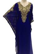 Blue georgette embroidery islamic kaftans
