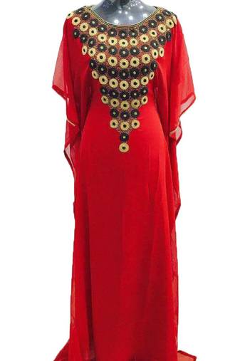 Red georgette embriodery islamic kaftans