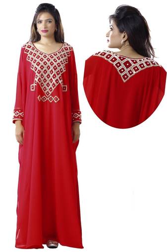 Red georgette embriodery islamic kaftans