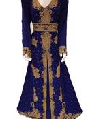 Royal blue georgette embriodery islamic kaftans
