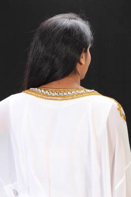 Off White georgette embroidery islamic kaftans 2