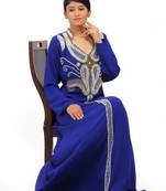 Royal blue georgette embriodery islamic kaftans