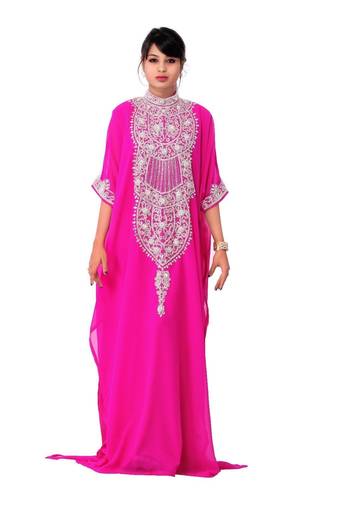 Pink georgette embriodery islamic kaftans