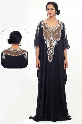 Black georgette embriodery islamic kaftans