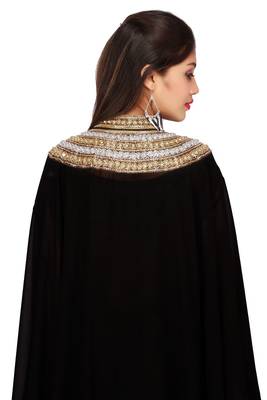 Black georgette embriodery islamic kaftans 2