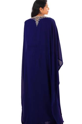 Royal blue georgette embriodery islamic kaftans