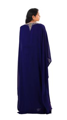Royal blue georgette embriodery islamic kaftans 1