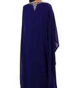 Royal blue georgette embriodery islamic kaftans