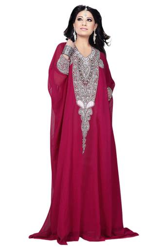 Pink georgette embriodery islamic kaftans