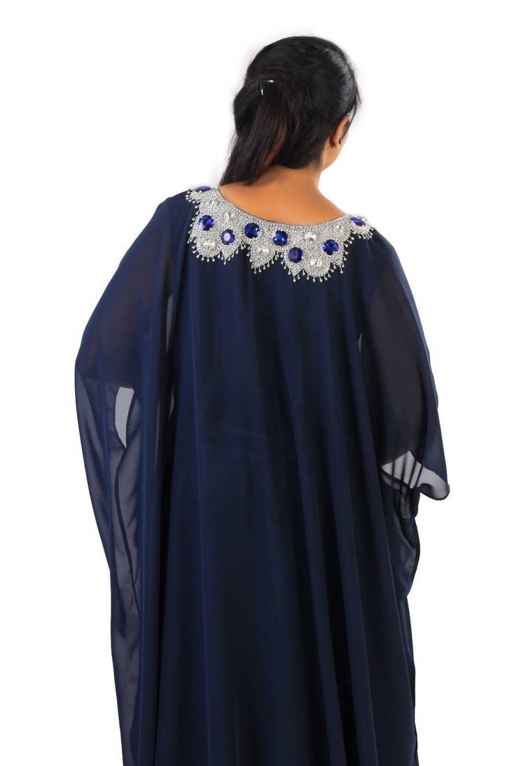Navy blue georgette embriodery islamic kaftans