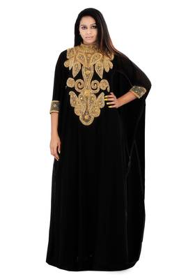 Black georgette embriodery islamic kaftans 1