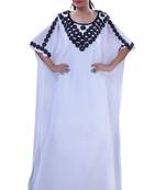 White georgette embroidery islamic kaftans