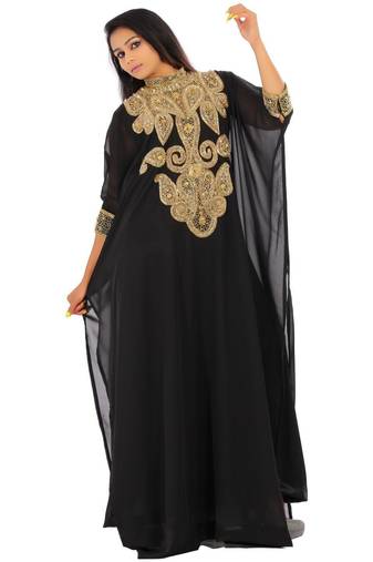 Black georgette embriodery islamic kaftans