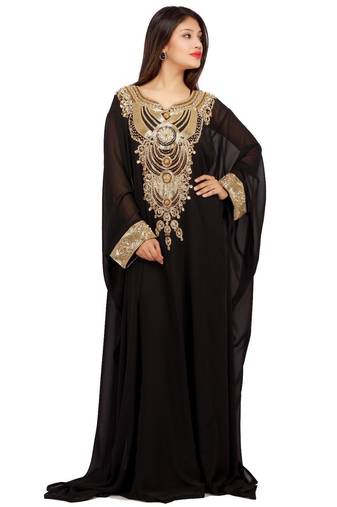 Black georgette embriodery islamic kaftans