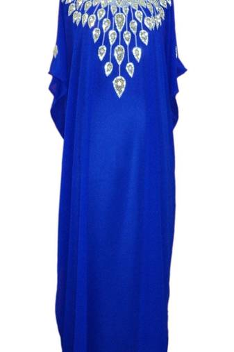 Royal blue georgette embriodery islamic kaftans