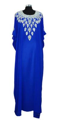 Royal blue georgette embriodery islamic kaftans 1