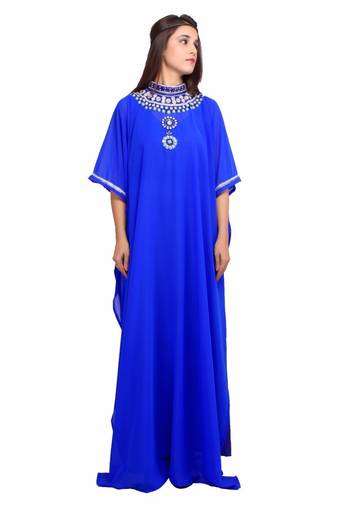 Royal Blue georgette embriodery islamic kaftans