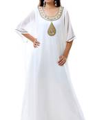 Cream georgette embriodery islamic kaftans