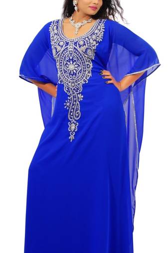 Royal Blue georgette embriodery islamic kaftans