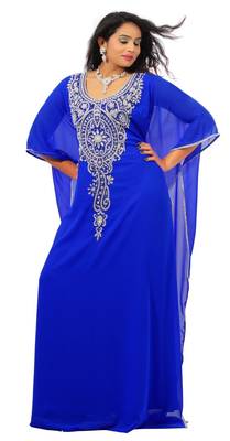 Royal Blue georgette embriodery islamic kaftans 1