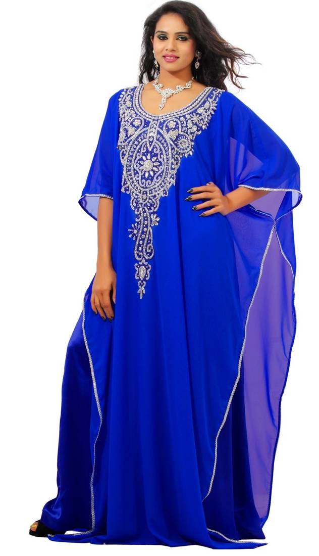 Royal Blue georgette embriodery islamic kaftans