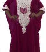 Magenta georgette embriodery islamic kaftans