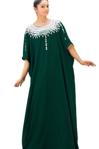 Green georgette embriodery islamic kaftans