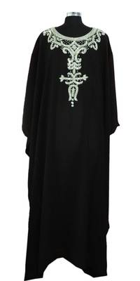 Black georgette embriodery islamic kaftans 1