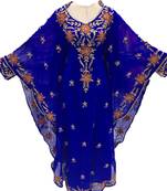 Royal blue georgette embriodery islamic kaftans