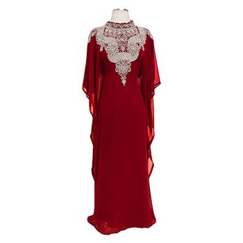 Red georgette embriodery islamic kaftans 2