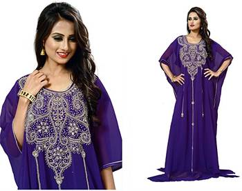 Purple georgette embriodery islamic kaftans 2