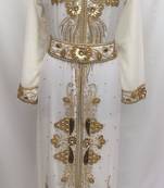 Cream georgette embriodery islamic kaftans