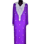 purple georgette farasha with zari and stone work farasha