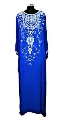 blue georgette farasha with zari and stone work farasha 1