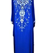 blue georgette farasha with zari and stone work farasha